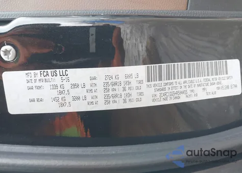 2017 Chrysler Pacifica Limited from USA, damaged, VIN 2C4RC1GG5HR504455